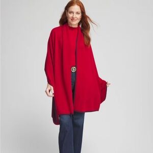 Chico's Vibrant two tone Red Reversible Women's Travel Wrap